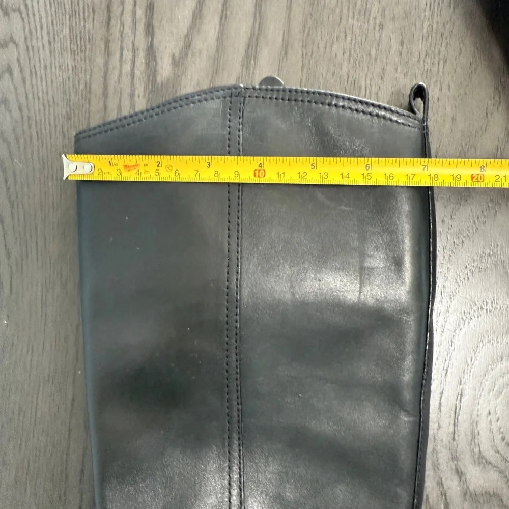 Tory Burch Black Leather Riding Boot Size 9 M‎